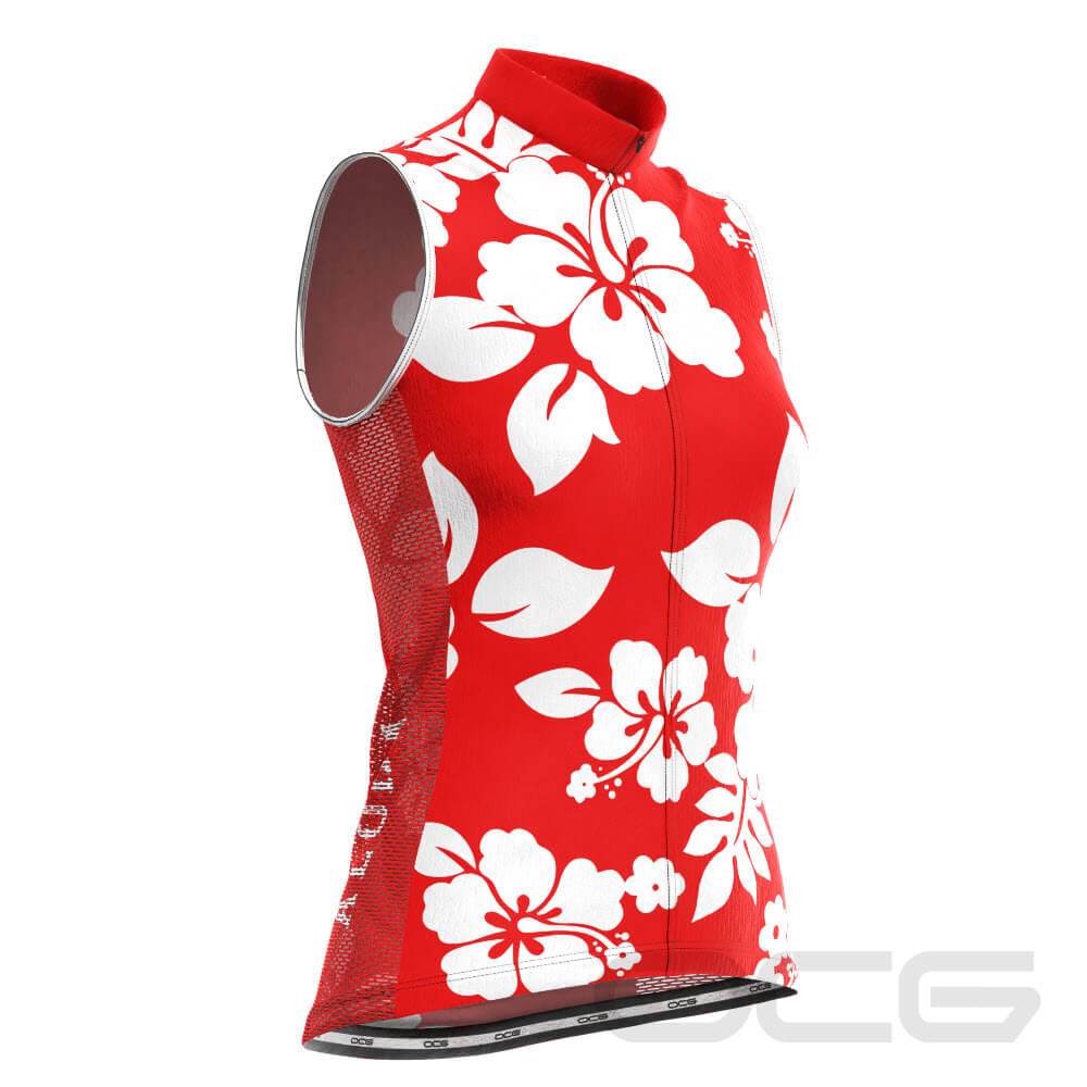 Women's Hawaiian Aloha Floral Sleeveless Cycling Jersey-OCG Originals-Online Cycling Gear Australia