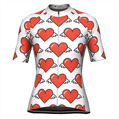 Women's Heart Angels White Cycling Jersey-OCG Originals-Online Cycling Gear Australia
