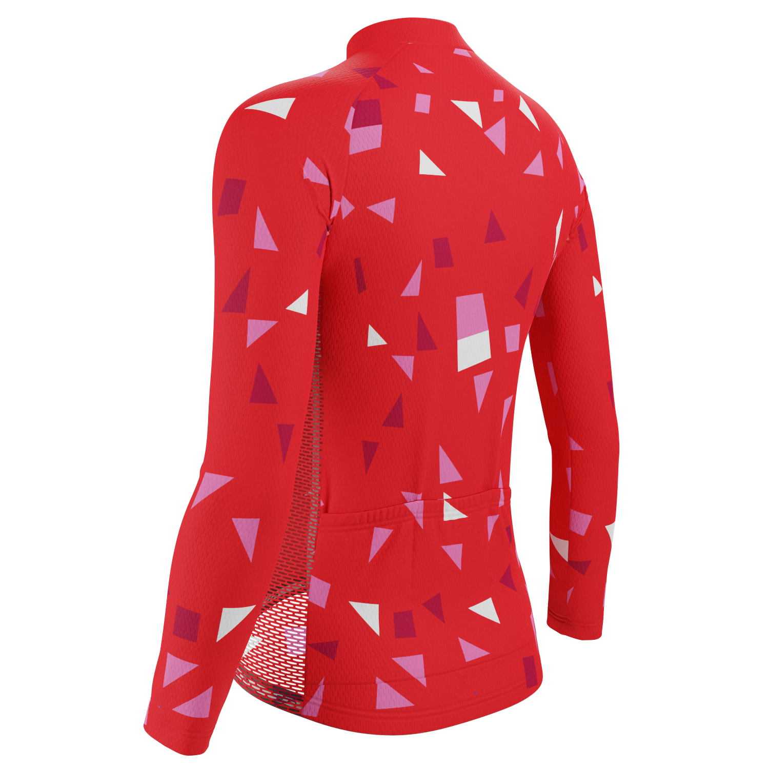 Women's Long Sleeve Confetti Red Cycling Jersey