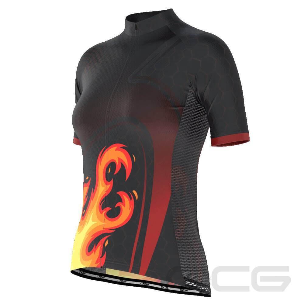 Women's On Fire Short Sleeve Cycling Jersey-OCG Originals-Online Cycling Gear Australia
