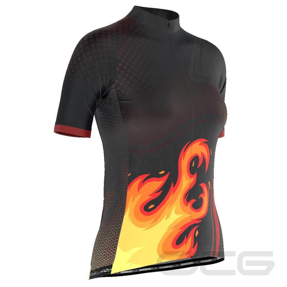 Women's On Fire Short Sleeve Cycling Jersey-OCG Originals-Online Cycling Gear Australia
