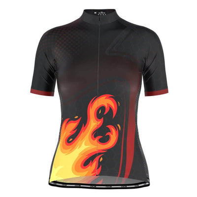 Women's On Fire Short Sleeve Cycling Jersey-OCG Originals-Online Cycling Gear Australia