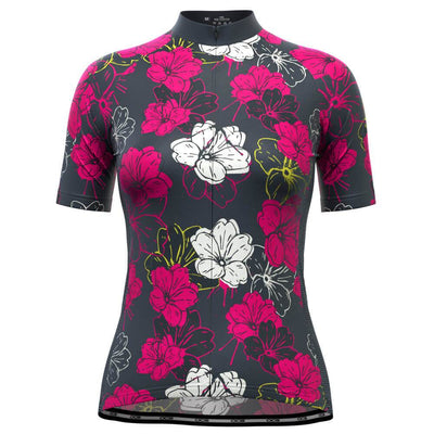 Women's Pink Floral Short Sleeve Cycling Jersey-OCG Originals-Online Cycling Gear Australia