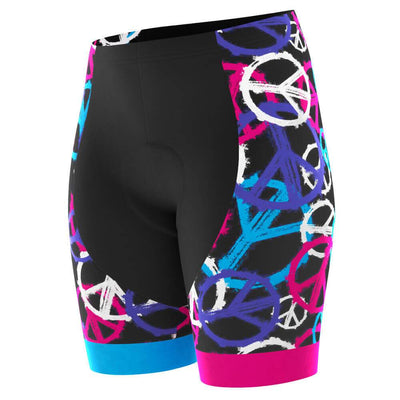 Women's Purple Peace Padded Cycling Shorts-OCG Originals-Online Cycling Gear Australia