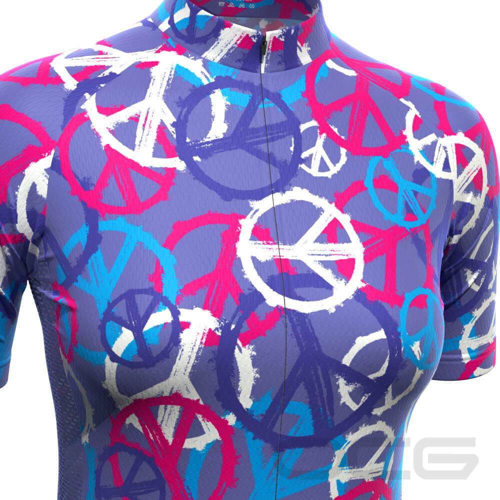 Women's Purple Peace Short Sleeve Cycling Jersey-OCG Originals-Online Cycling Gear Australia