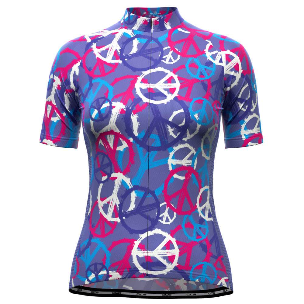Women's Purple Peace Short Sleeve Cycling Jersey-OCG Originals-Online Cycling Gear Australia