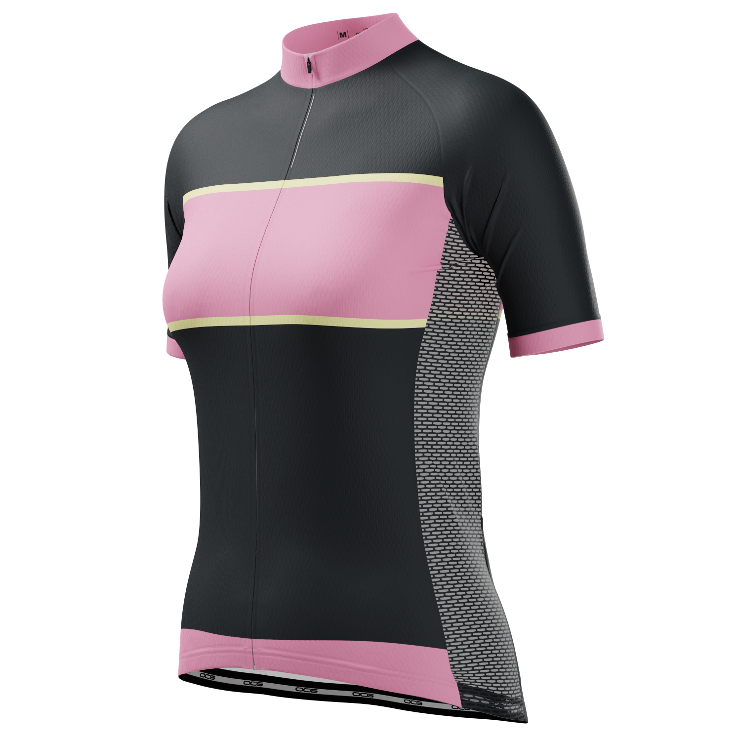 Women's Pink Stripe Black Cycling Jersey