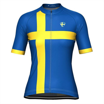Women's Sweden Swedish Flag Cycling Jersey-OCG Originals-Online Cycling Gear Australia