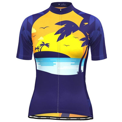 Women's Tropical Paradise Palm Tree Sunset Cycling Jersey-OCG Originals-Online Cycling Gear Australia