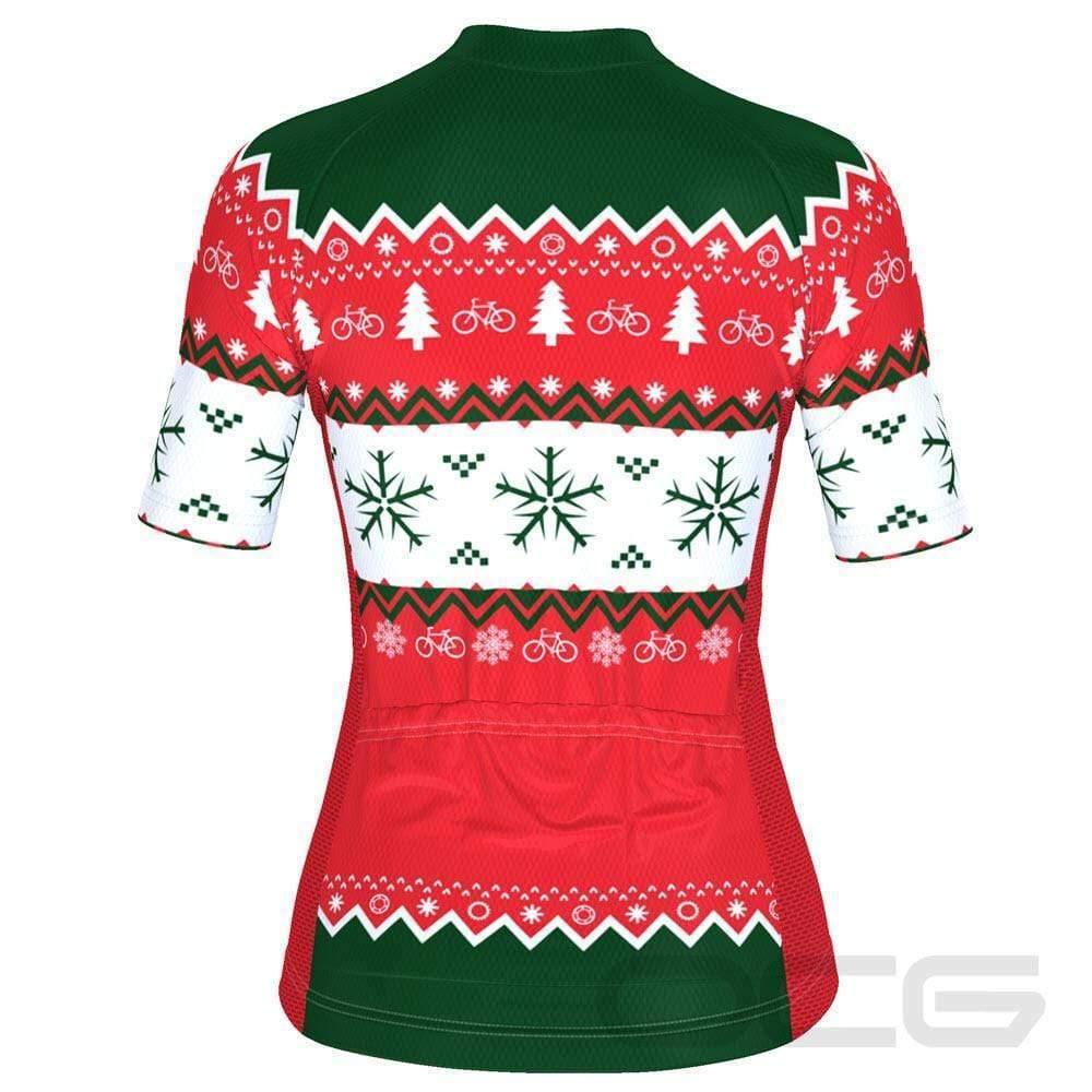 Women's Ugly Christmas Sweater Short Sleeve Cycling Jersey-Online Cycling Gear Australia-Online Cycling Gear Australia