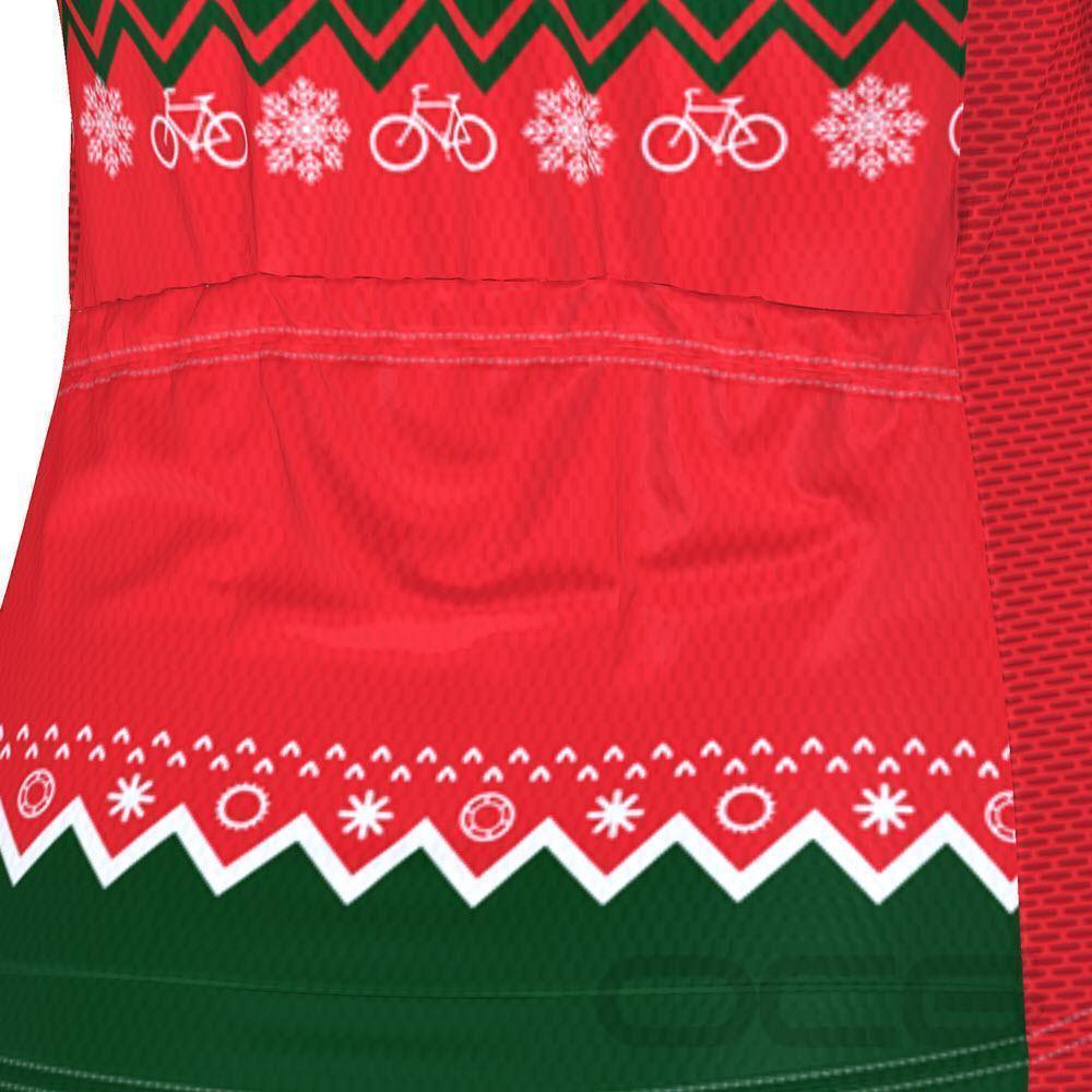 Women's Ugly Christmas Sweater Short Sleeve Cycling Jersey-Online Cycling Gear Australia-Online Cycling Gear Australia