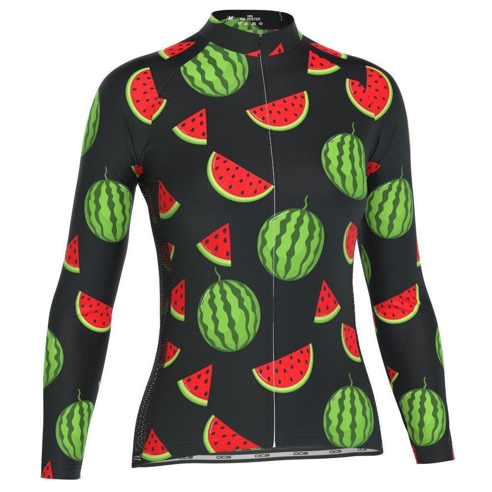 Women's Watermelon Long Sleeve Cycling Jersey-OCG Originals-Online Cycling Gear Australia