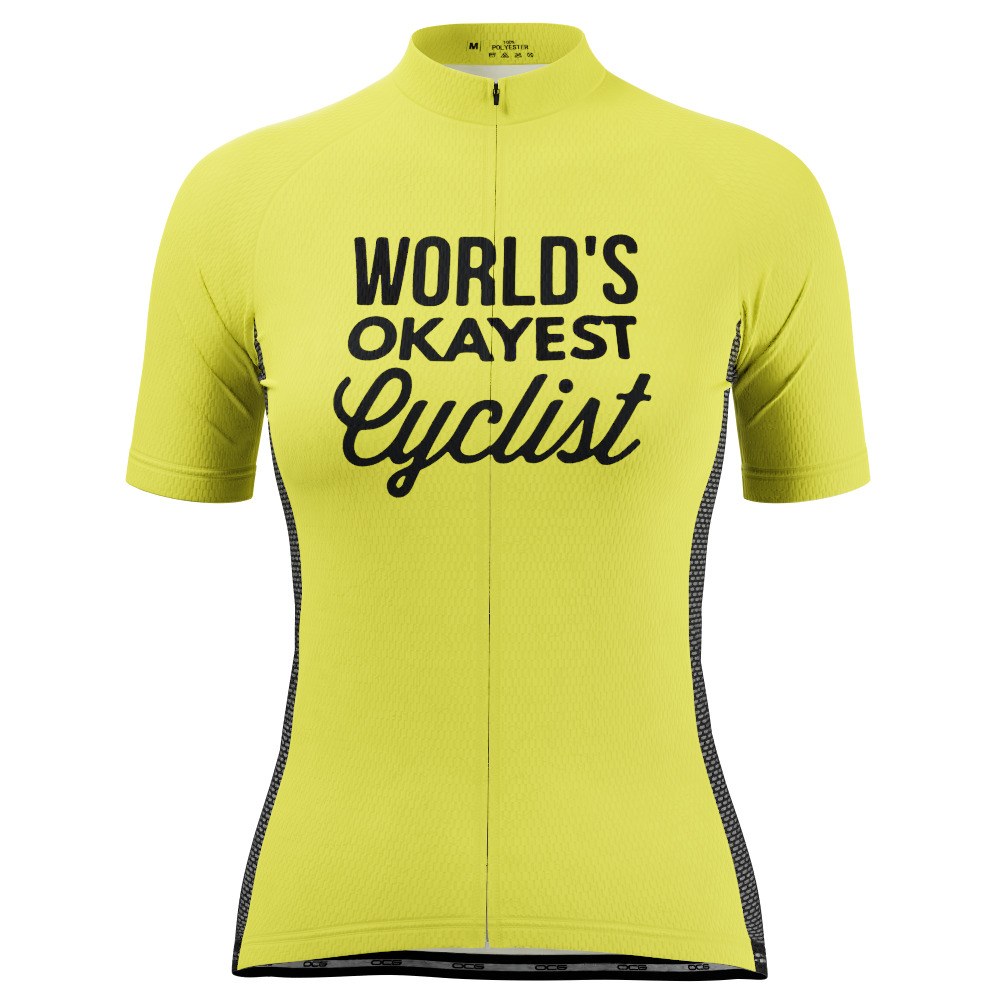 Women's World's Okayest Cyclist Short Sleeve Cycling Jersey