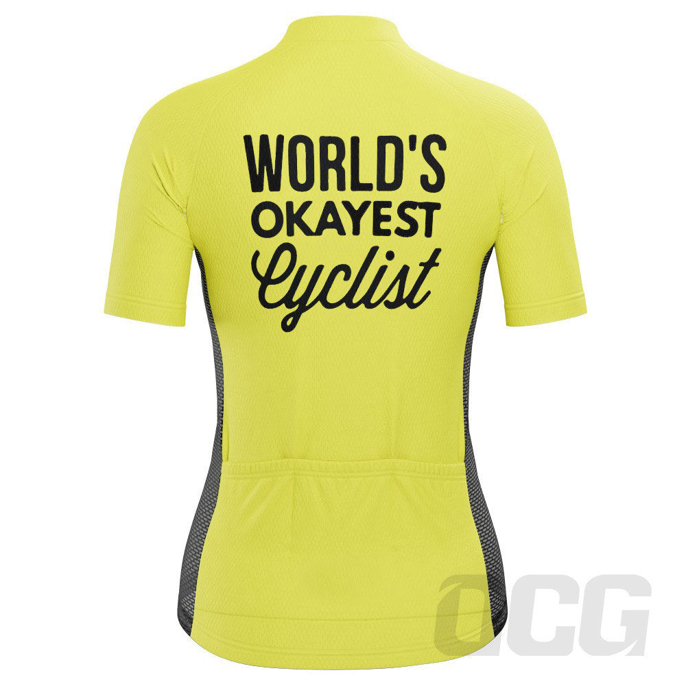 Women's World's Okayest Cyclist Short Sleeve Cycling Jersey